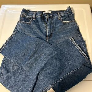 Abercrombie & Fitch Medium Blue Ultra High-Rise Straight Jeans
